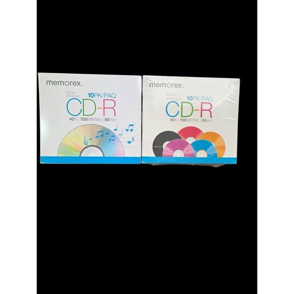 Other - Lot of 2 Memorex Music CD-R 10 Pack Blank Discs 700MB 80 Min 40X New Sealed